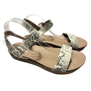 Steve Madden Aida Snakeskin Platform Leather Sandals 10M Ankle Straps NEW